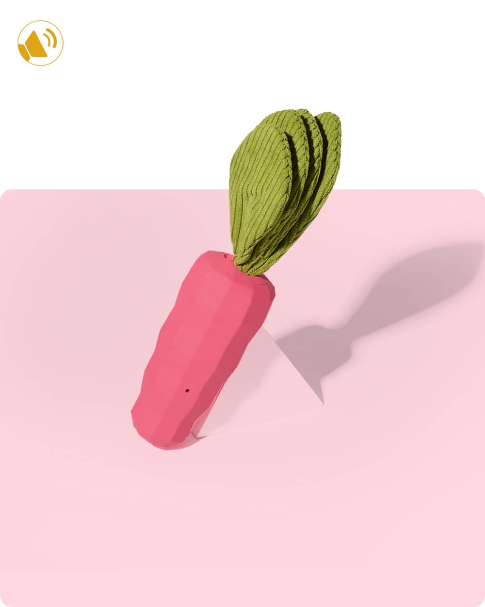 Squeaky Rubber Chew Dog Toy - Pink Carrot