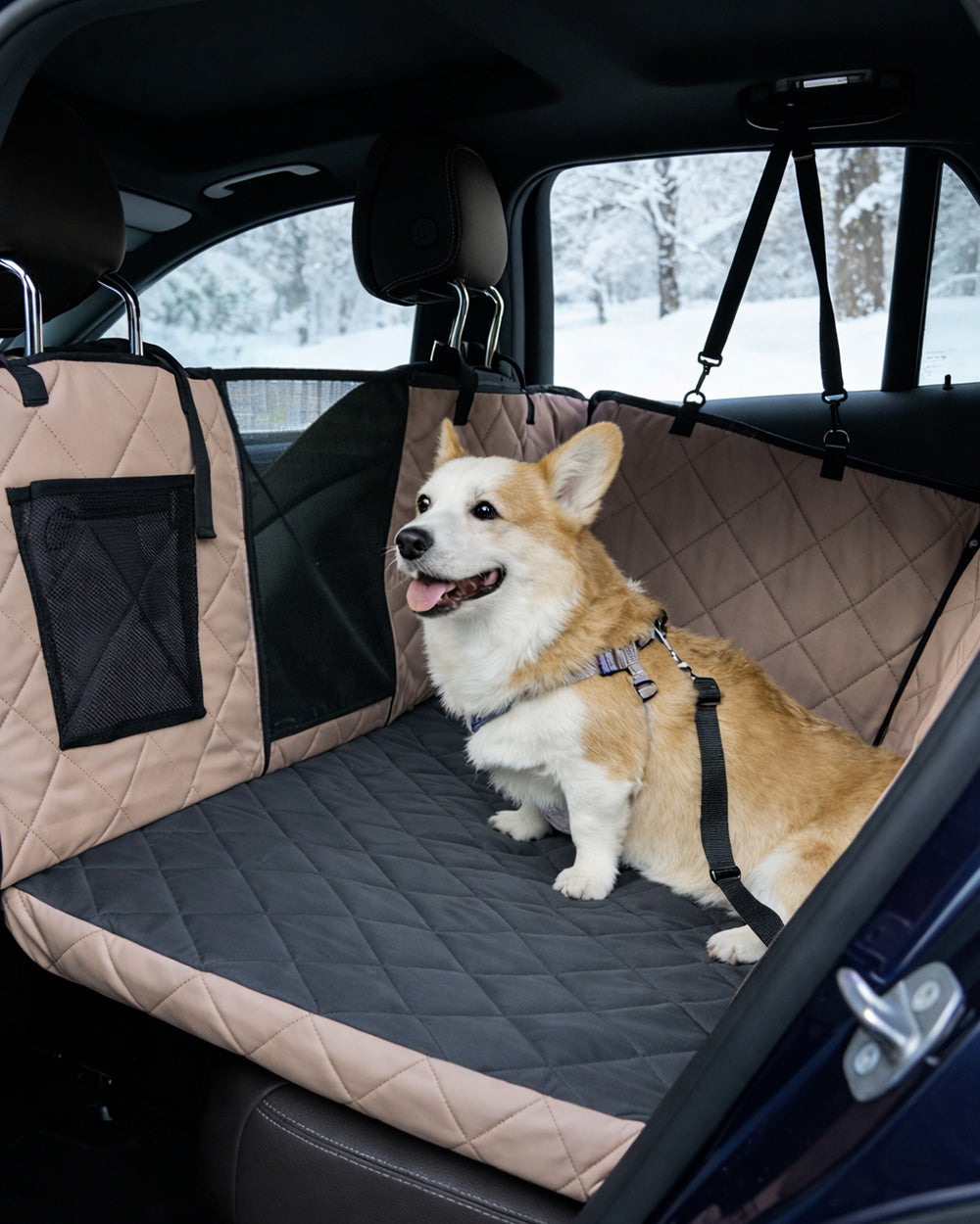 Dog Hard Bottom Backseat Extender - Cocoa Shadow - stringsmall