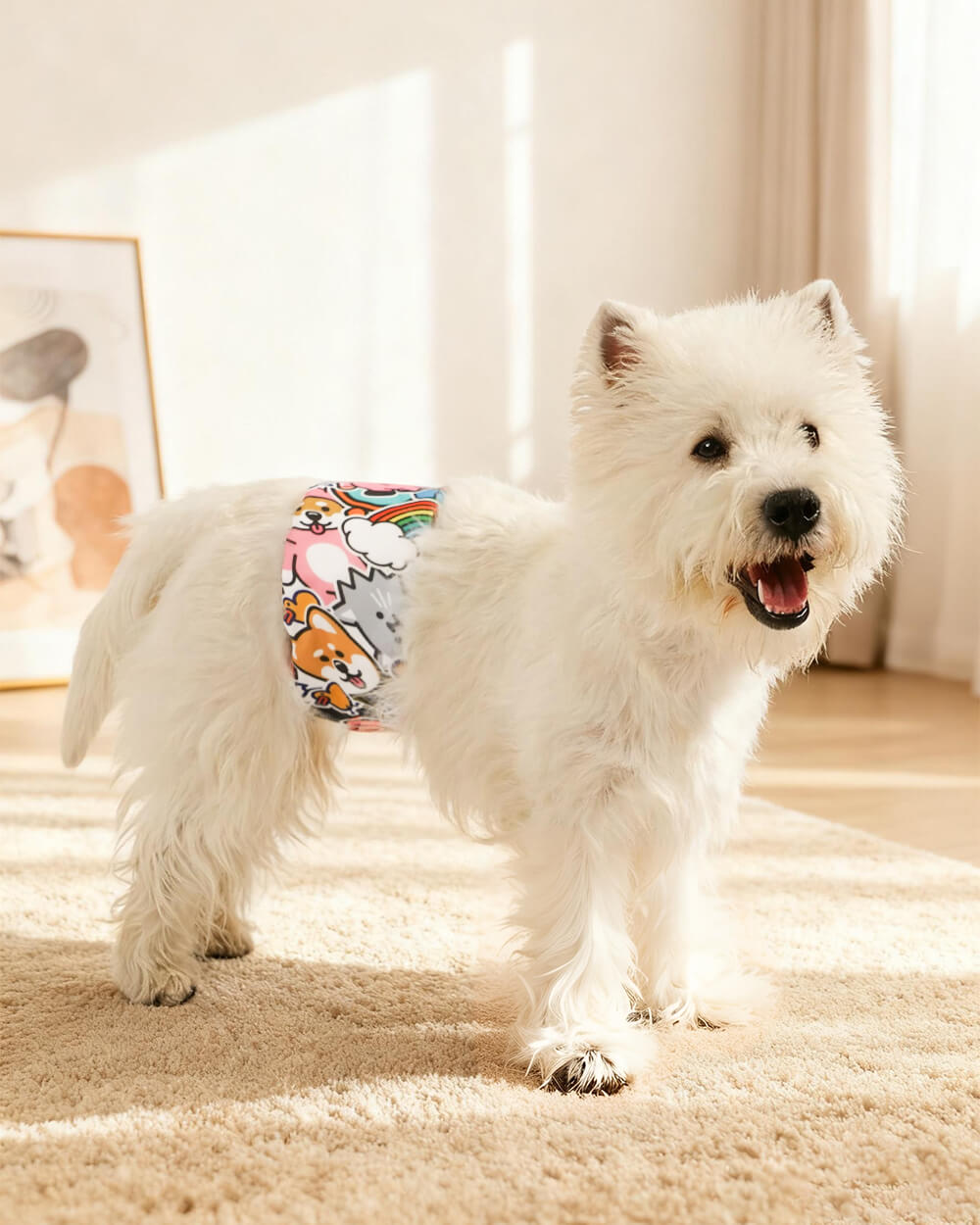 Bella & Pal × PJai & Friends Washable Male Dog Belly Band Set - Puffy Friends